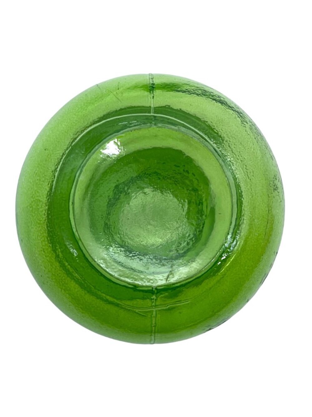 Vintage Couronne Company Apple Green Recycled Glass Bud Vase Made In Spain - Picture 5 of 12